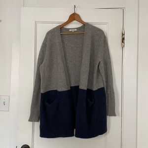 Madewell gray and navy cardigan